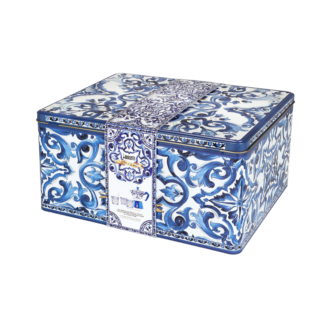 D&G Blue Mediterranean Gift Set (3 cup Moka and Stirrer set)